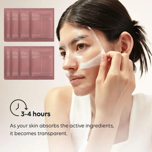 Deep Collagen Overnight Mask The Real Collagen Facial Sheet Masks With Low Molecular Weight Collagen For Elasticity Firming - Image 7