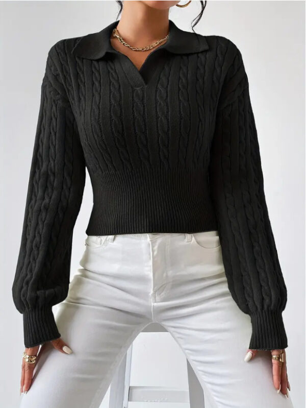 Women's Sweater Fashion Solid Color And V-neck - Image 7