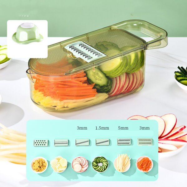 Multifunction Transparent Vegetable Cutter Steel Blade Potato Slicer Fruit Shred Dicing Blades Carrot Cheese Grater Chopper Kitchen Gadgets - Image 2